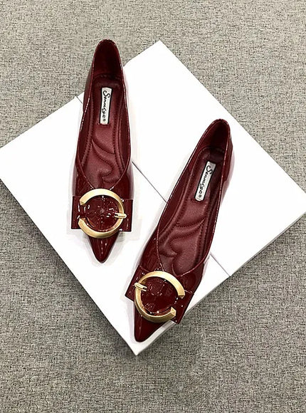 KissICON Flat Shoes for Women Spring Autumn New Red