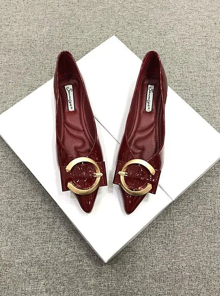 KissICON Flat Shoes for Women Spring Autumn New Red