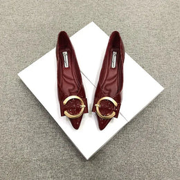 KissICON Flat Shoes for Women Spring Autumn New Red