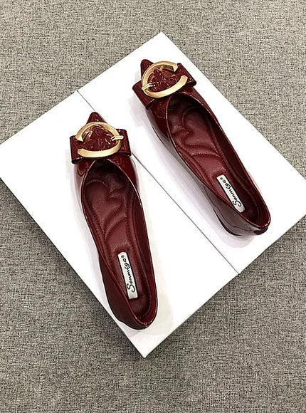 KissICON Flat Shoes for Women Spring Autumn New Red