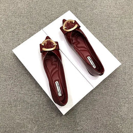 KissICON Flat Shoes for Women Spring Autumn New Red