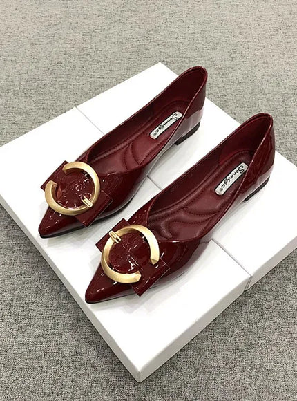 KissICON Flat Shoes for Women Spring Autumn New Red