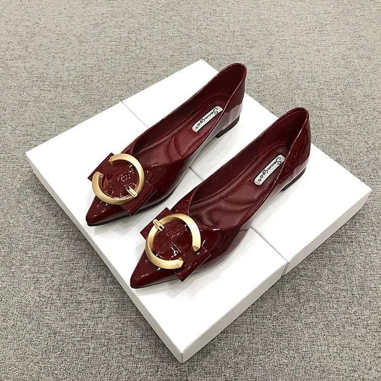 KissICON Flat Shoes for Women Spring Autumn New Red