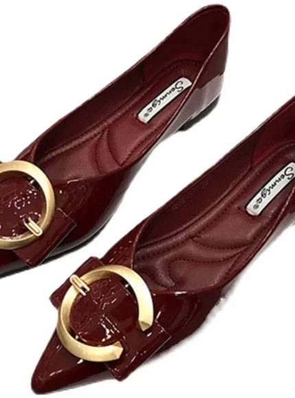 KissICON Flat Shoes for Women Spring Autumn New Red