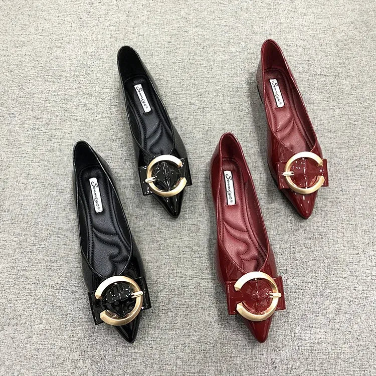 KissICON Flat Shoes for Women Spring Autumn New Red