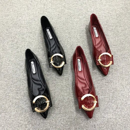 KissICON Flat Shoes for Women Spring Autumn New Red