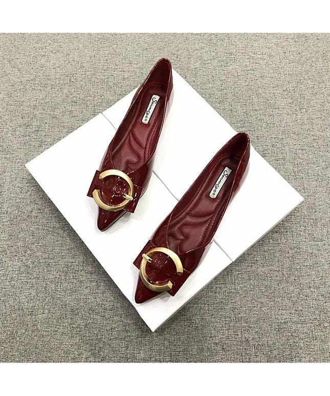 KissICON Flat Shoes for Women Spring Autumn New Red