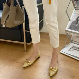 KissICON Flat Shoes for Women Spring Summer New Metal