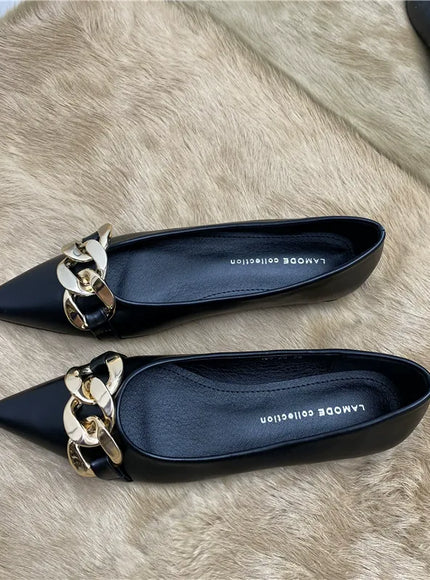 KissICON Flat Shoes for Women Spring Summer New Metal