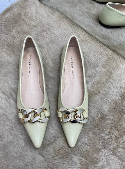 KissICON Flat Shoes for Women Spring Summer New Metal