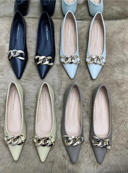 KissICON Flat Shoes for Women Spring Summer New Metal