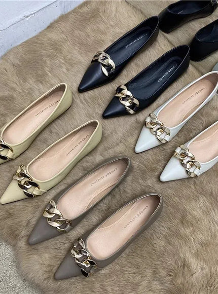 KissICON Flat Shoes for Women Spring Summer New Metal