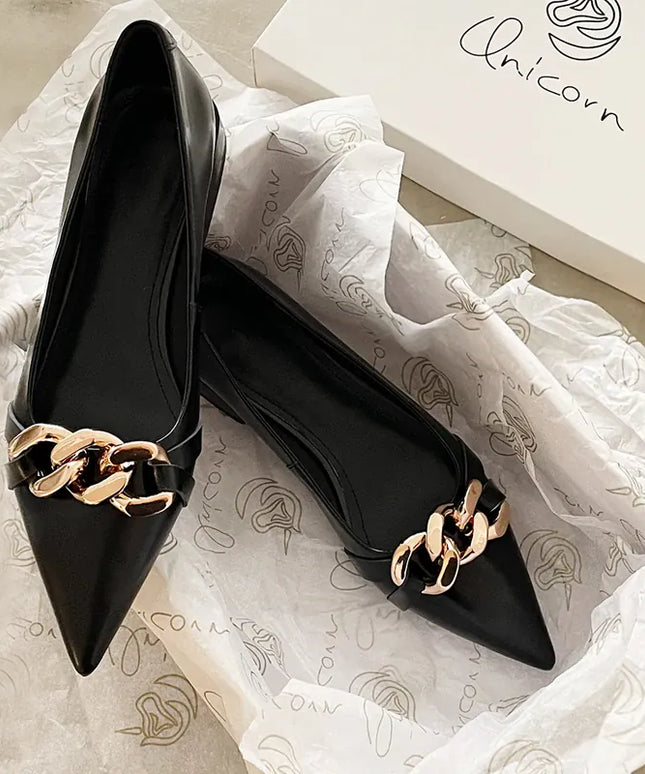 KissICON Flat Shoes for Women Spring Summer New Metal