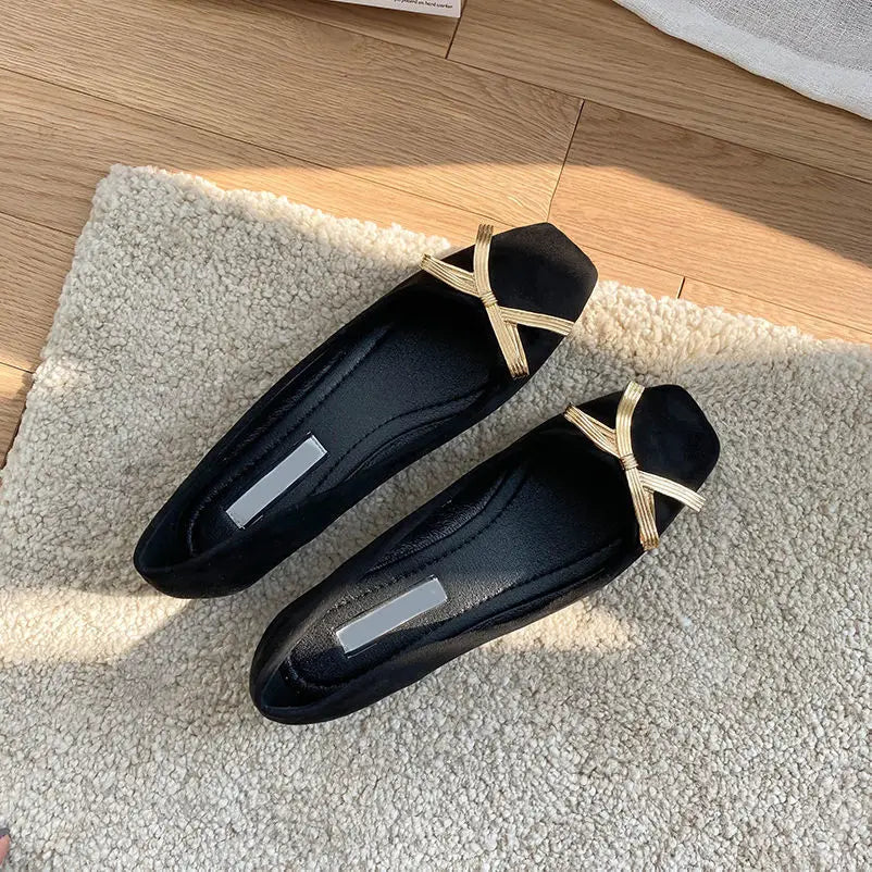 KissICON Flat Shoes Women's Spring Autumn New 2023 French