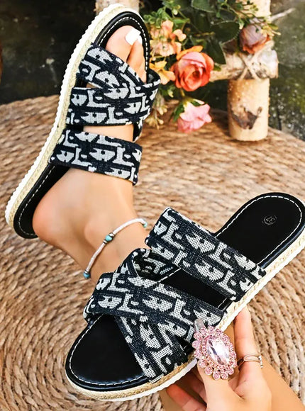 KissICON Footwear Flat Slip-On Slippers – Black | KissICON