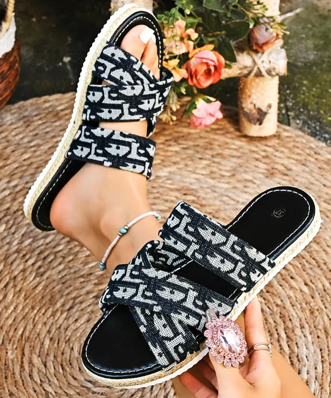 KissICON Footwear Flat Slip-On Slippers – Black | KissICON