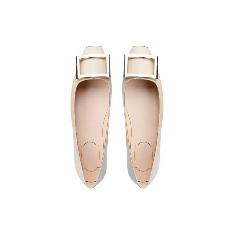 KissICON Flats Women's Shoes Patent Leather Square Buckle Shoes