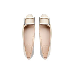 KissICON Flats Women's Shoes Patent Leather Square Buckle Shoes