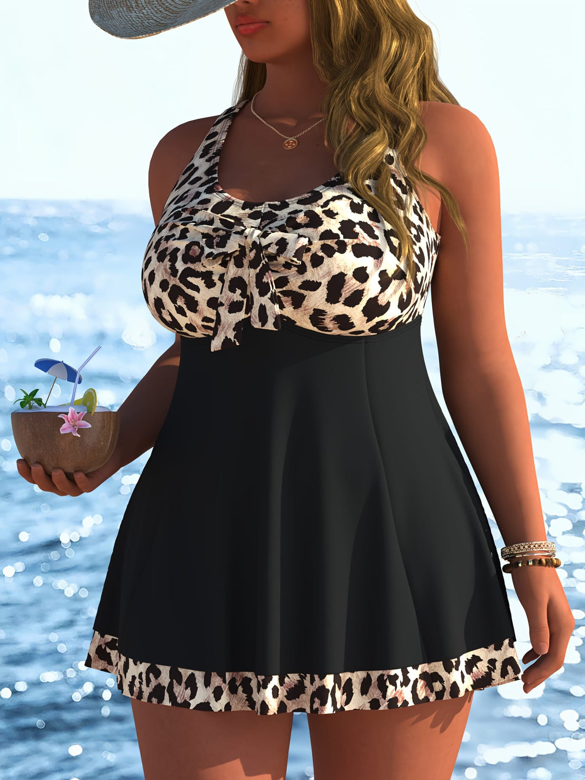 KissICON Flattering Curve Tankini – Beach Vacation