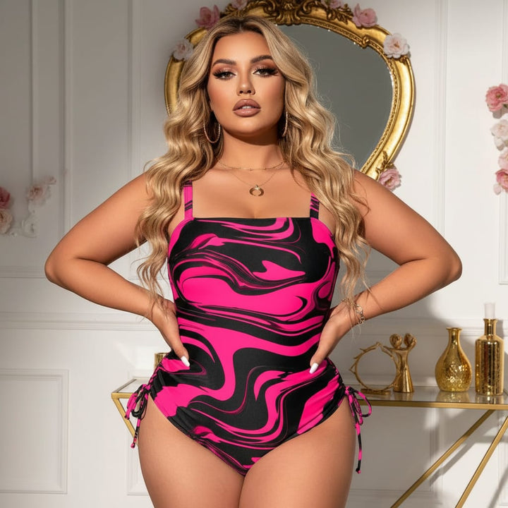Flattering Plus Size One-Piece Swimsuit – Tummy Control