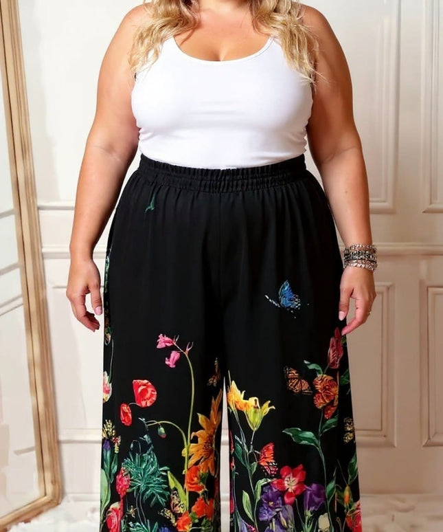KissICON Floral Fiesta Wide-Leg Pants
