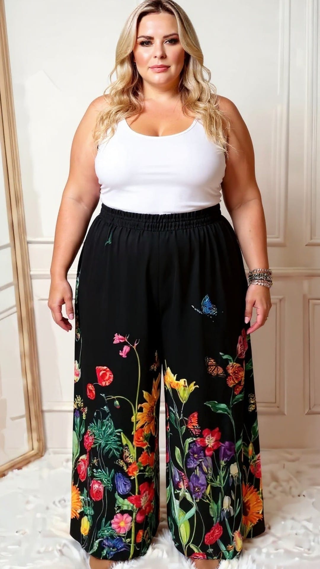 KissICON Floral Fiesta Wide-Leg Pants