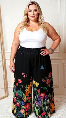 KissICON Floral Fiesta Wide-Leg Pants
