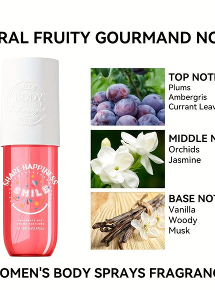 KissICON Floral Fruity Gourmand Notes Body Hair Mist 4 Scents Lasting