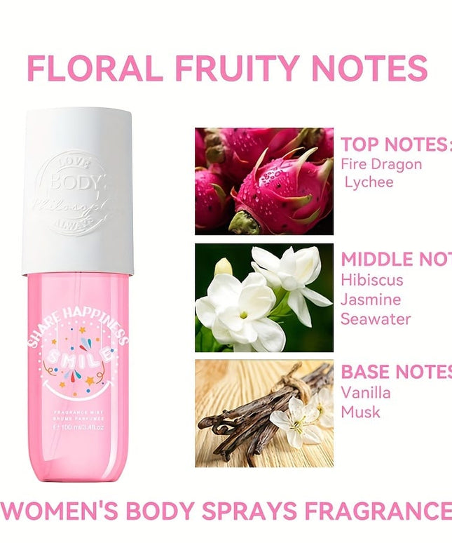 KissICON Floral Fruity Notes 3.4 Oz KissIcon Smile Happiness Fragrance Mist - Floral Fruity