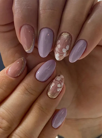 KissICON Floral Garden Fresh Press On Nails Almond Stiletto