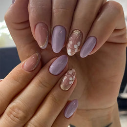 KissICON Floral Garden Fresh Press On Nails Almond Stiletto
