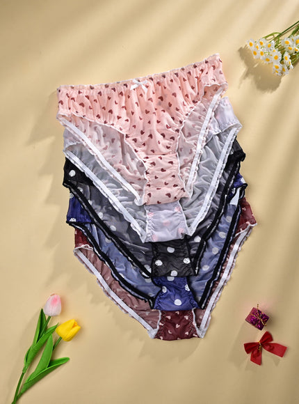KissICON Floral Heart Patchwork Curve Panties Set