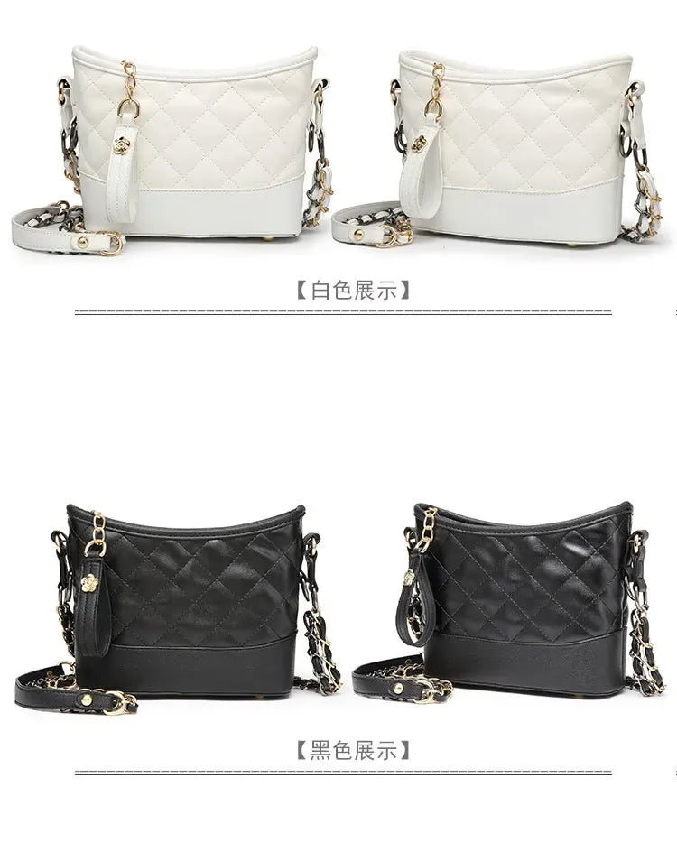 KissICON Floral Stitch Mini Crossbody – Chain Strap Quilted