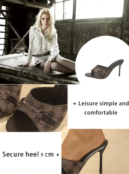 KissICON Flower Embroidery High Heels Sandals Women 2025 Pointed