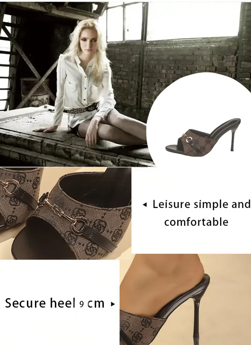 KissICON Flower Embroidery High Heels Sandals Women 2025 Pointed