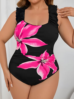 KissICON Flower Positioning Printing Swimsuit