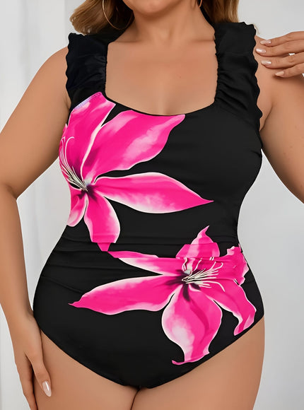 KissICON Flower Positioning Printing Swimsuit
