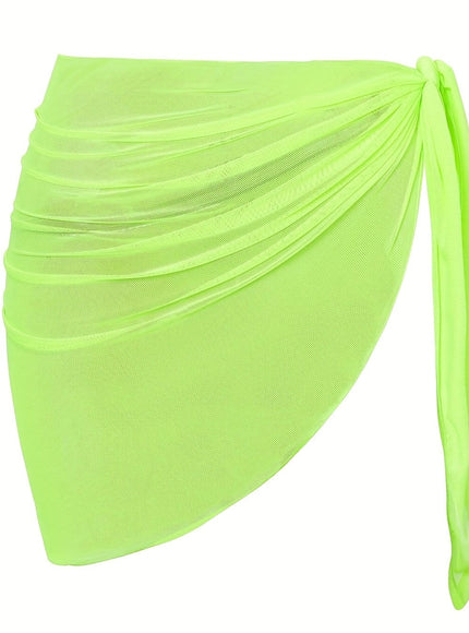 KissICON Fluorescent Green / One-size Sheer Beach Wrap Skirt – Elasticity Resort Essential