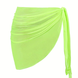 KissICON Fluorescent Green / One-size Sheer Beach Wrap Skirt – Elasticity Resort Essential
