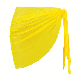 KissICON Fluorescent Yellow / One-size Sheer Beach Wrap Skirt – Elasticity Resort Essential