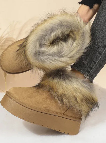 KissICON Flurry Slip On Warm Snow Boots Women Thick