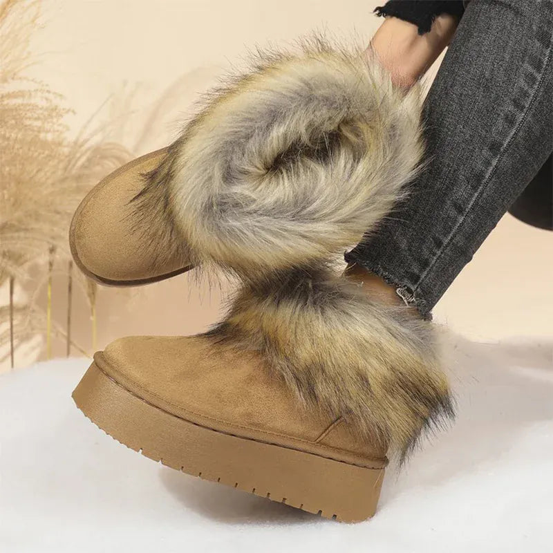 KissICON Flurry Slip On Warm Snow Boots Women Thick