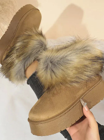 KissICON Flurry Slip On Warm Snow Boots Women Thick