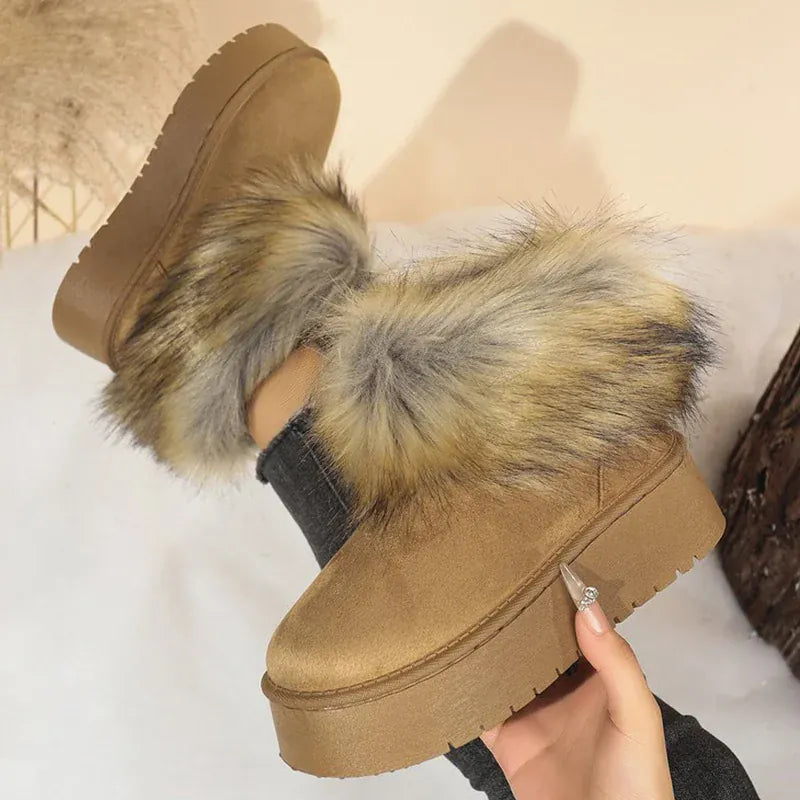 KissICON Flurry Slip On Warm Snow Boots Women Thick