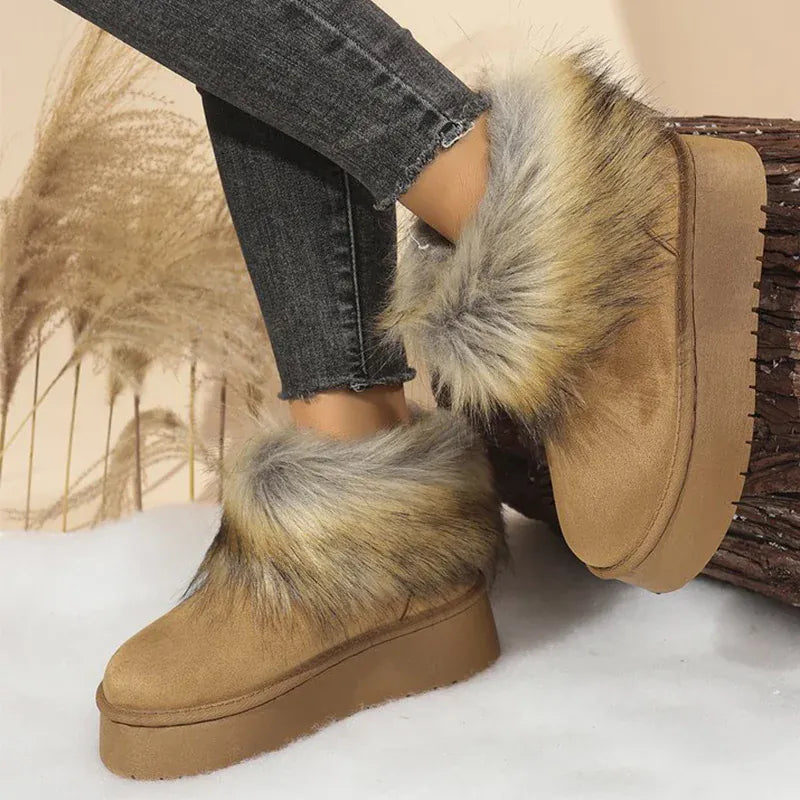 KissICON Flurry Slip On Warm Snow Boots Women Thick