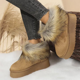 KissICON Flurry Slip On Warm Snow Boots Women Thick