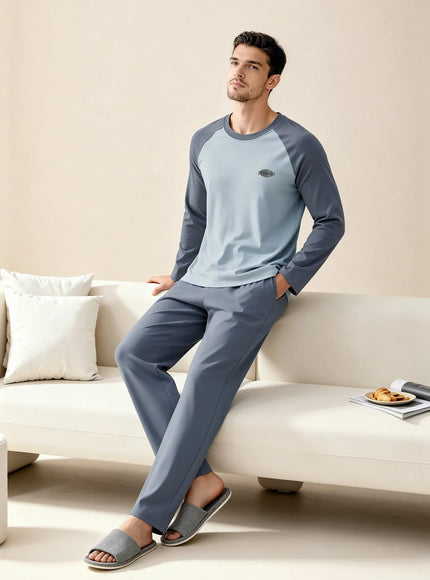 KissICON Four Seasons Plus Size Mens Cotton Sleepwear Set