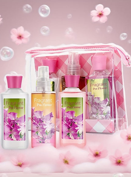 KissICON Fragrant Pea Flower 💋 Floral Bath Gift Set For Women -