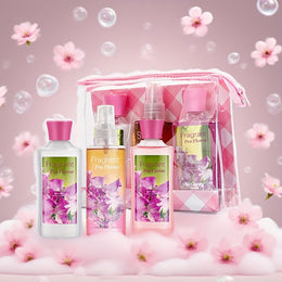 KissICON Fragrant Pea Flower 💋 Floral Bath Gift Set For Women -