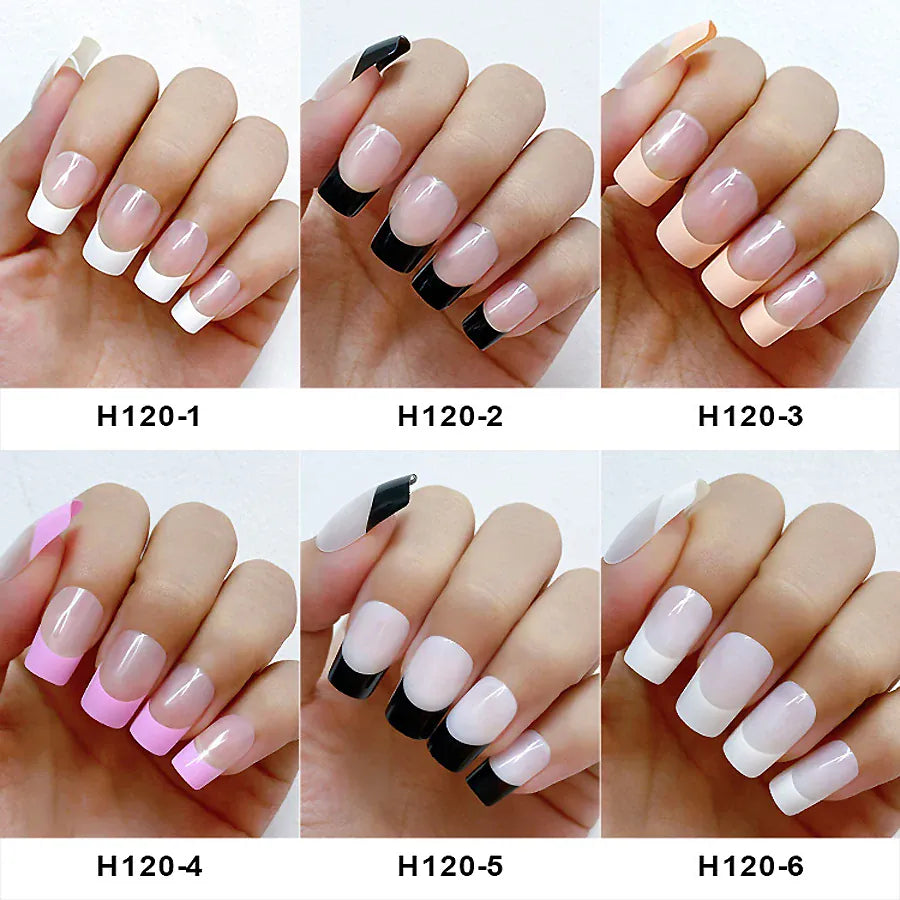 KissICON French Style Full Cover Press On Nails 120